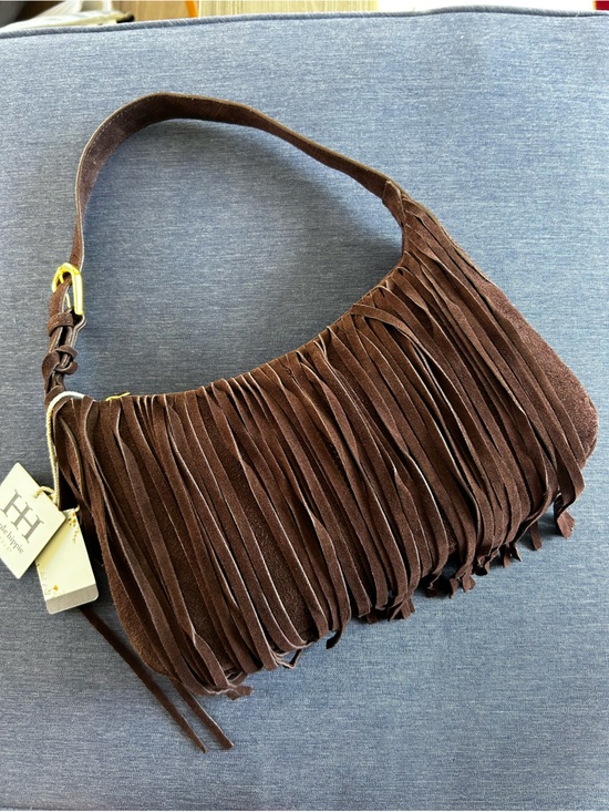 Haute Hippie Handbags - Haute Hippie Rich Brown Suede Fringe Shoulder Bag